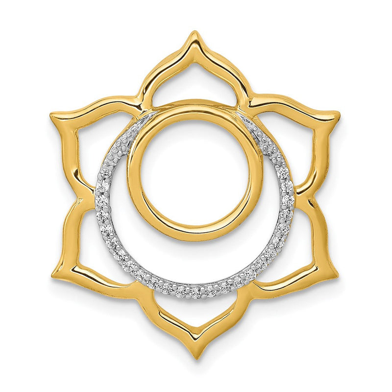 14K Gelbgold 1/10ct. Echt Diamant Swadhisthana/sacral Chakra Kette Anhänger