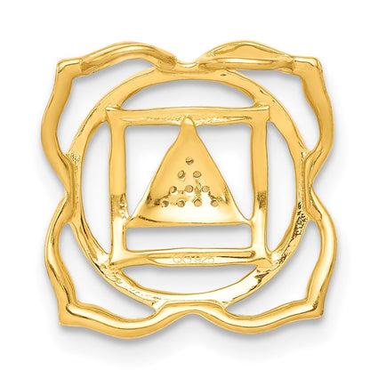 14K Gelbgold 1/20ct. Echt Diamant Muladhara/root Chakra Kette Anhänger