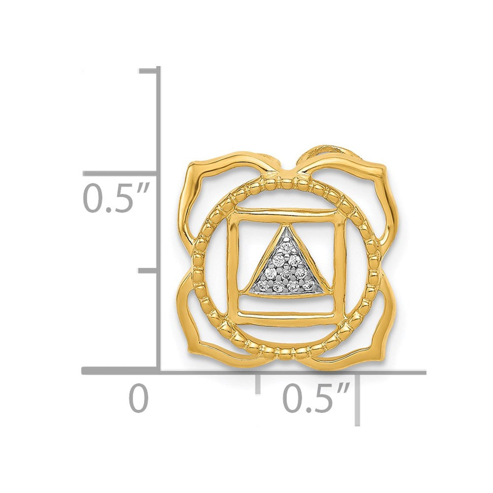 14K Gelbgold 1/20ct. Echt Diamant Muladhara/root Chakra Kette Anhänger