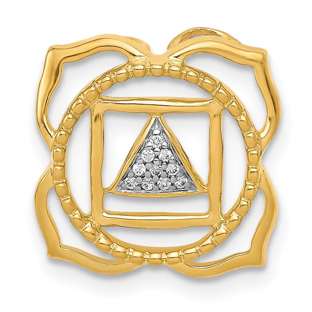 14K Gelbgold 1/20ct. Echt Diamant Muladhara/root Chakra Kette Anhänger