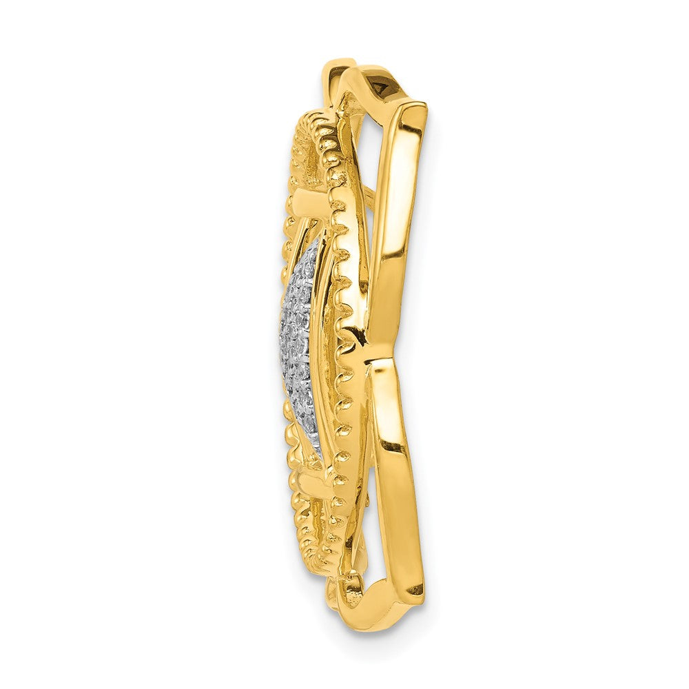 14K Gelbgold 1/6ct. Echt Diamant Muladhara/root Chakra Kette Anhänger