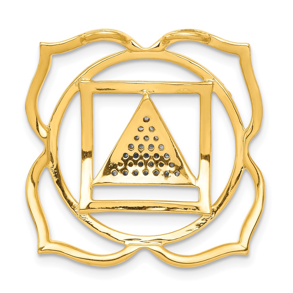14K Gelbgold 1/6ct. Echt Diamant Muladhara/root Chakra Kette Anhänger