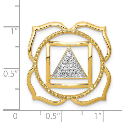 14K Gelbgold 1/6ct. Echt Diamant Muladhara/root Chakra Kette Anhänger