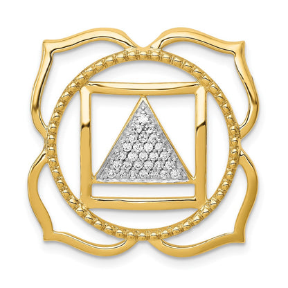 14K Gelbgold 1/6ct. Echt Diamant Muladhara/root Chakra Kette Anhänger