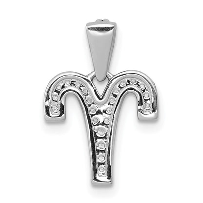 14K Weißgold Anhänger mit echtem Diamanten „Widder“