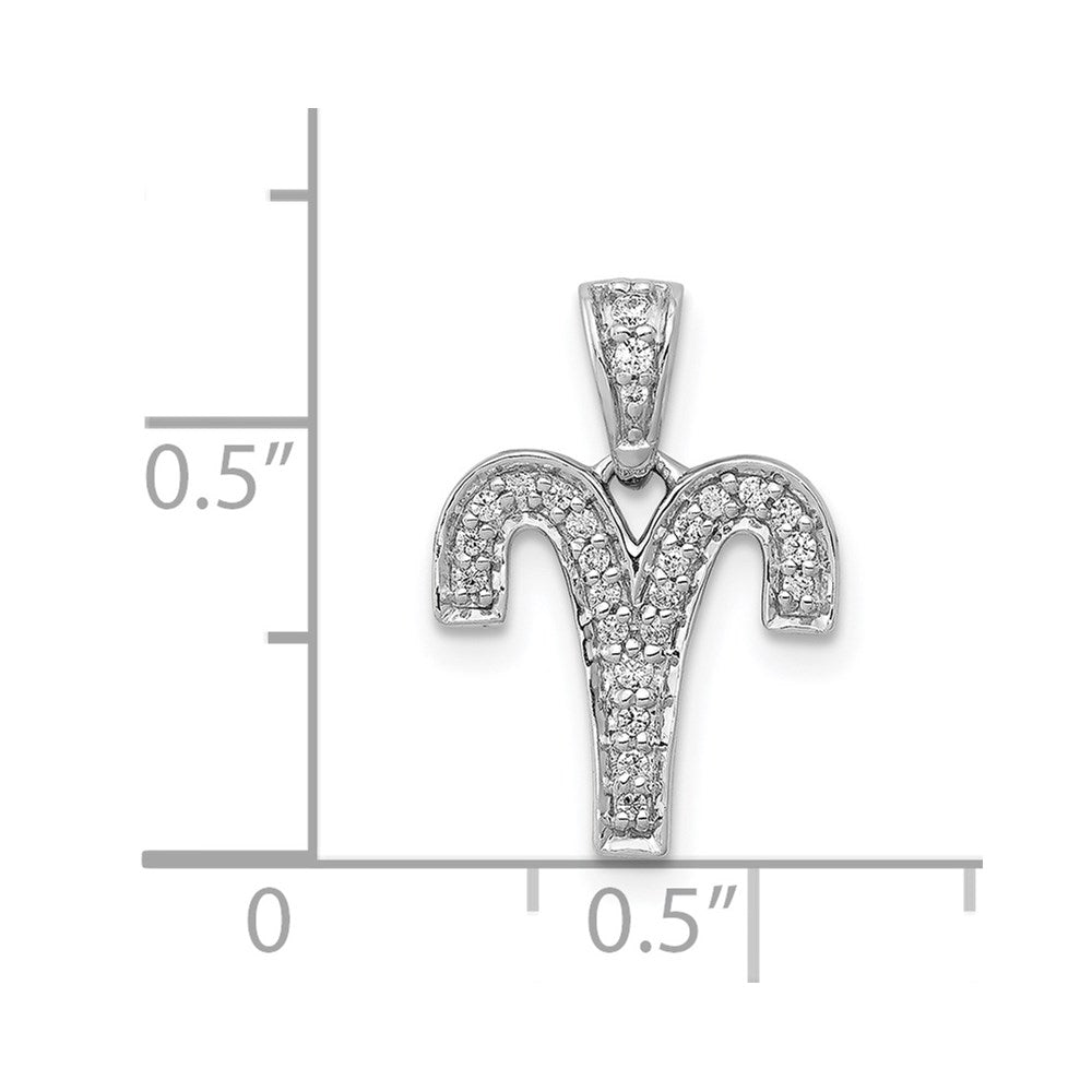 14K Weißgold Anhänger mit echtem Diamanten „Widder“