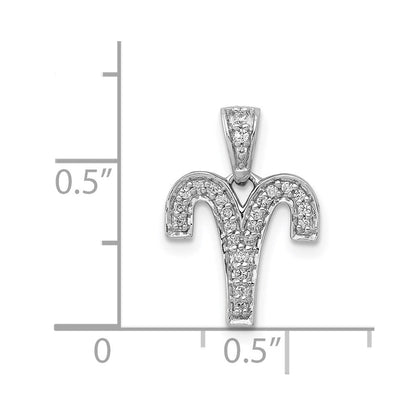 14K Weißgold Anhänger mit echtem Diamanten „Widder“