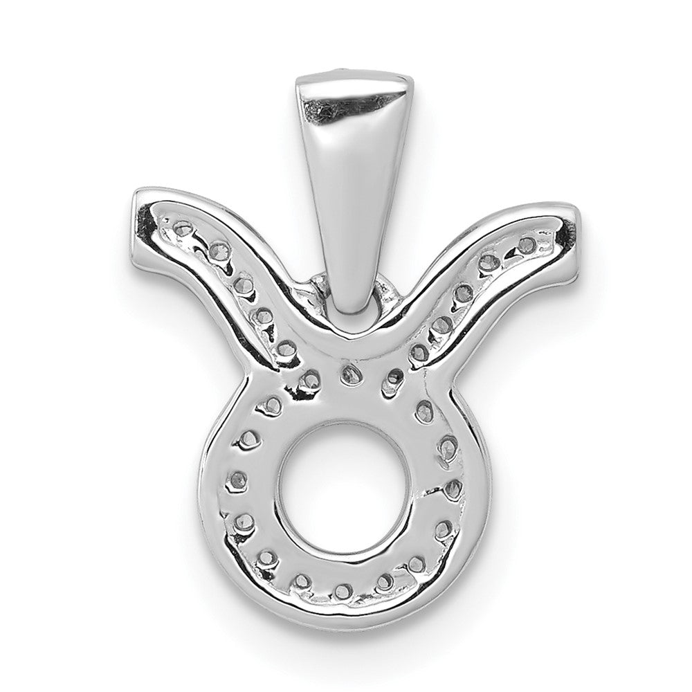 14K Weißgold Anhänger Sternzeichen Stier mit echten Diamanten