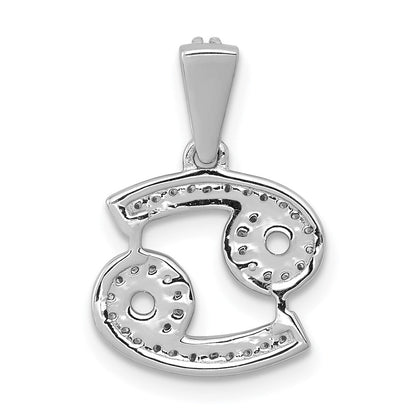 14K Weißgold Anhänger Sternzeichen Krebs mit echten Diamanten