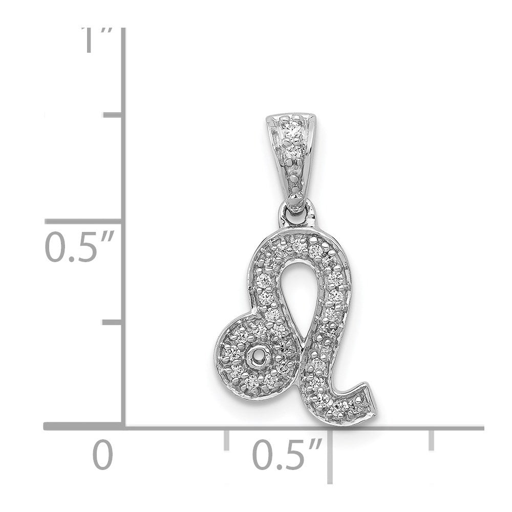 14K Weißgold Anhänger mit echtem Diamant „Löwe