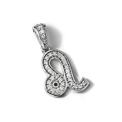 14K Weißgold Anhänger mit echtem Diamant „Löwe