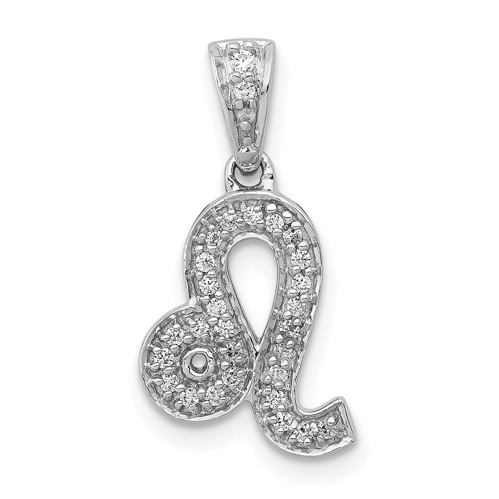 14K Weißgold Anhänger mit echtem Diamant „Löwe