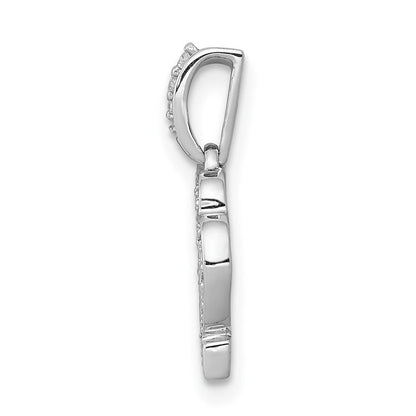 14K Weißgold Echtdiamant-Jungfrau-Anhänger