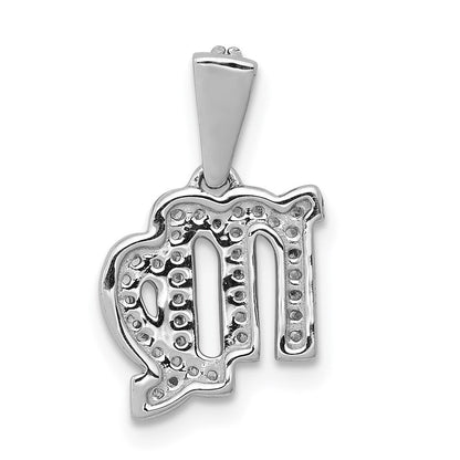 14K Weißgold Echtdiamant-Jungfrau-Anhänger