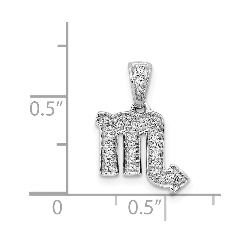 14K Weißgold Echtdiamant-Skorpion-Anhänger