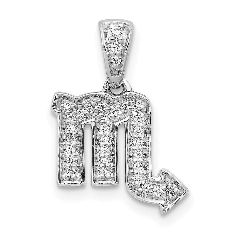 14K Weißgold Echtdiamant-Skorpion-Anhänger