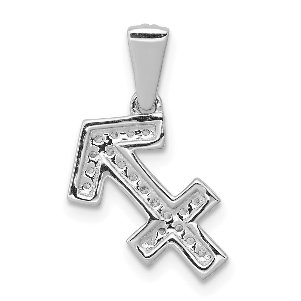 14K Weißgold Anhänger Schütze mit echten Diamanten