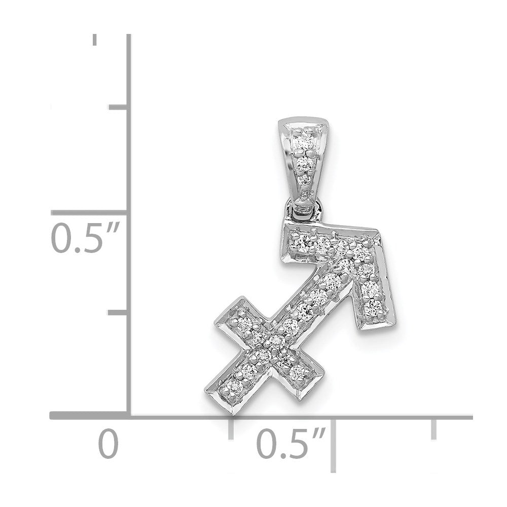 14K Weißgold Anhänger Schütze mit echten Diamanten