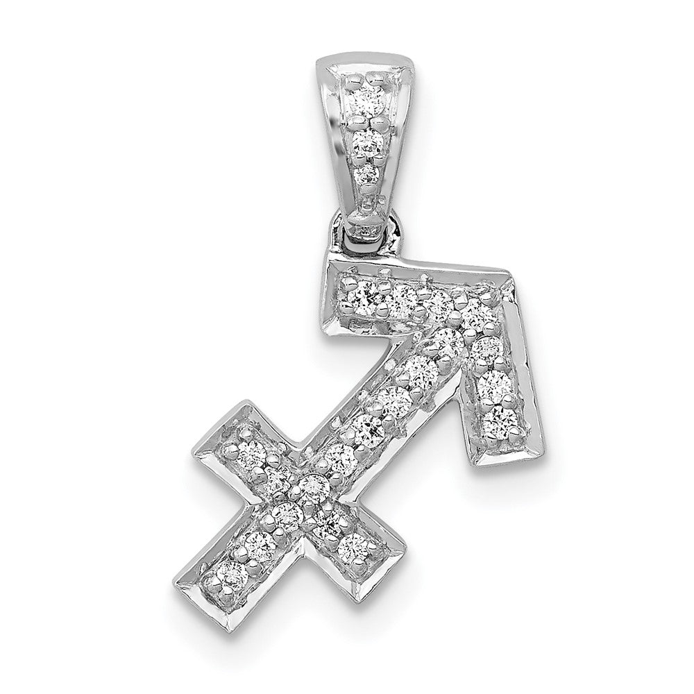 14K Weißgold Anhänger Schütze mit echten Diamanten