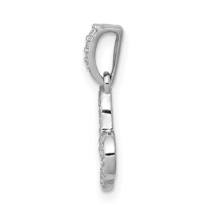 14K Weißgold Anhänger mit echtem Diamant, Steinbock-Zeichen