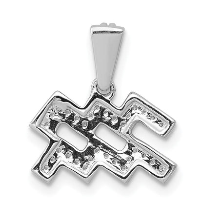 14K Weißgold Anhänger Wassermann mit echten Diamanten
