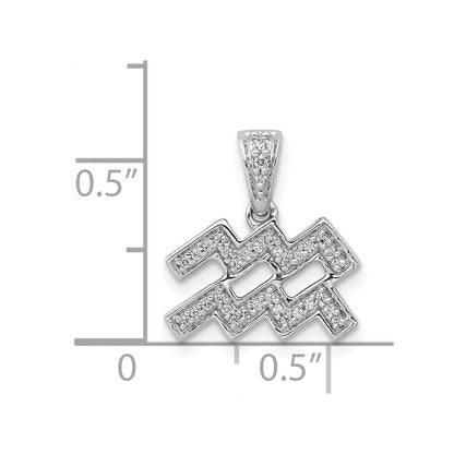14K Weißgold Anhänger Wassermann mit echten Diamanten