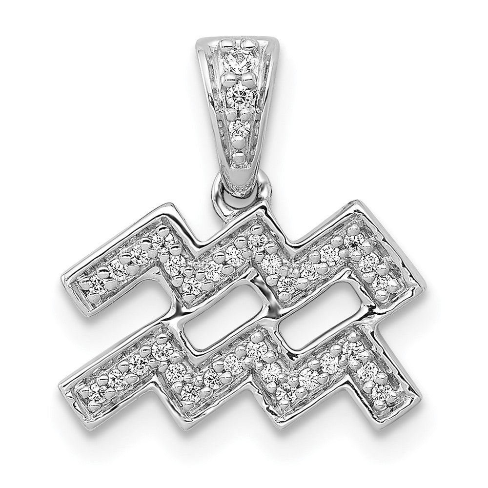 14K Weißgold Anhänger Wassermann mit echten Diamanten