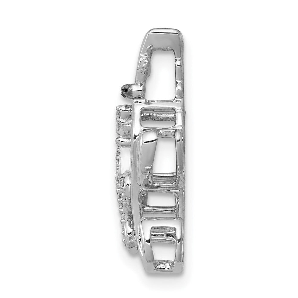 14K Weißgold Weiß und Schwarz Akzente Echt Diamant Cats Kette Anhänger