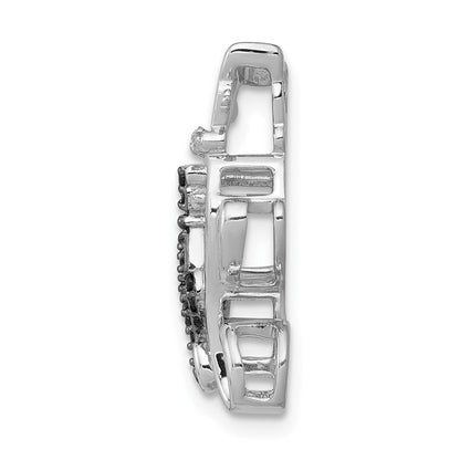 14K Weißgold Schwarz und Weiß Akzente Echt Diamant Cats Kette Anhänger