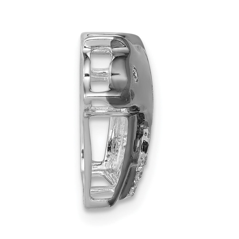 14K Weißgold mit Schwarzrhodium Echter Diamant Bären-Anhänger