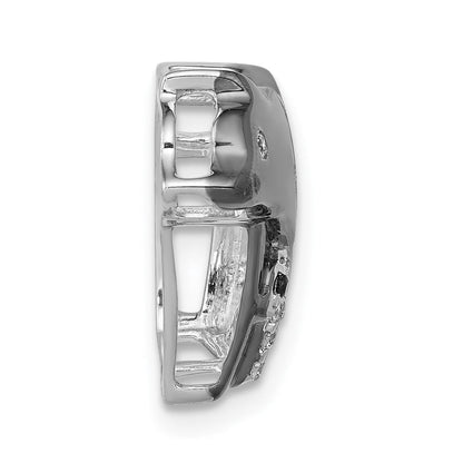 14K Weißgold mit Schwarzrhodium Echter Diamant Bären-Anhänger