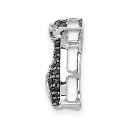 14K Weißgold 1/5ct. Schwarz Echt Diamant Pinguin Kette Anhänger