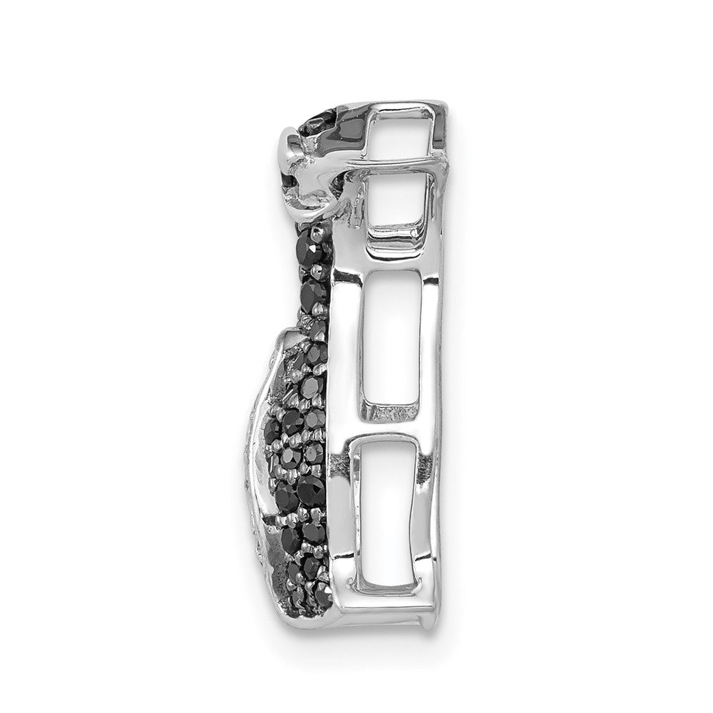 14K Weißgold 1/3ct. Schwarz Echt Diamant Pinguin Kette Anhänger