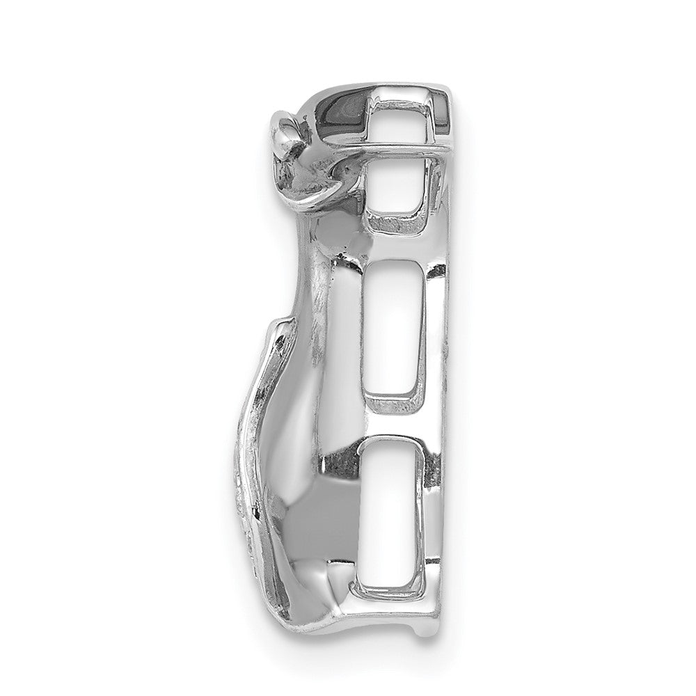 14K Weißgold mit Schwarz Rhodium Echt Diamant Penguins Kette Anhänger