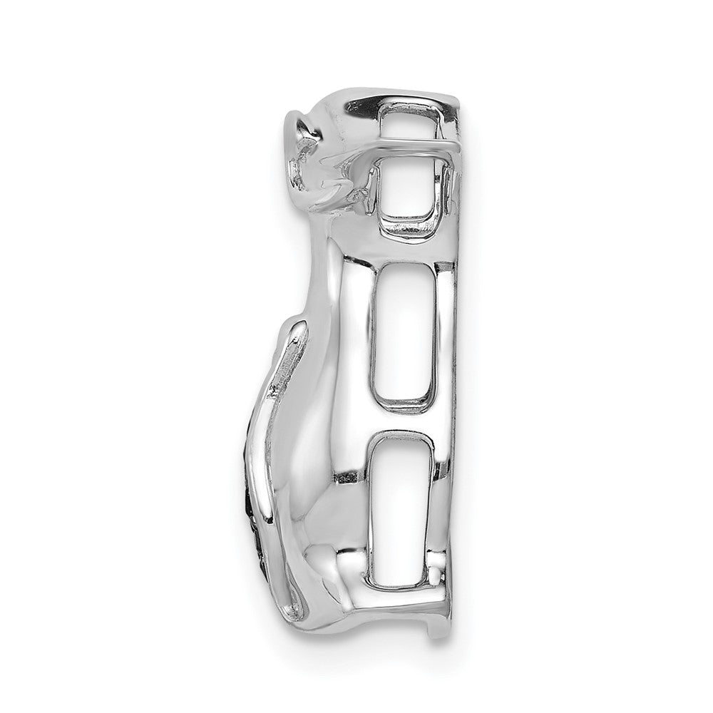 14K Weißgold Schwarz Echt Diamant Penguins Kette Anhänger