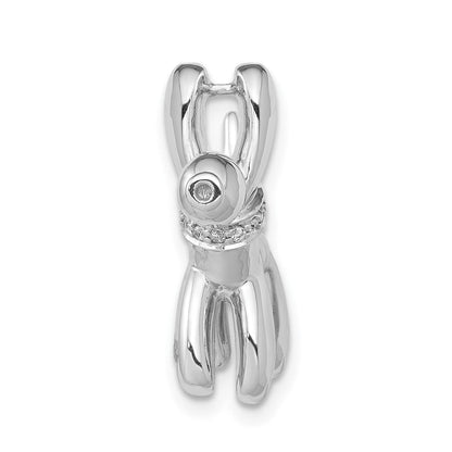 14K Weißgold Echt Diamant Balloon Hund Kette Anhänger