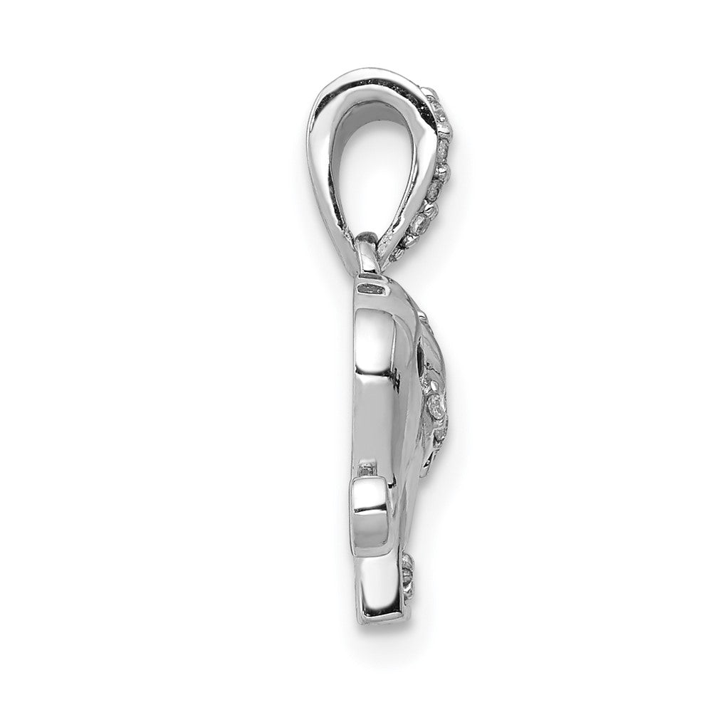 14K Weißgold Elefanten-Anhänger mit echten Diamanten in Schwarz/Weiß
