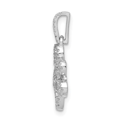 14 K Weißgold Anhänger mit Pfotenabdruck und 0,25 ct. echten Diamanten
