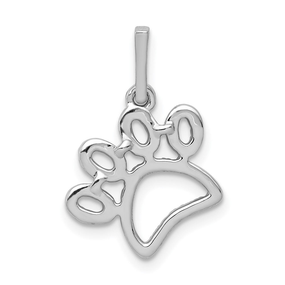 14 K Weißgold Anhänger mit Pfotenabdruck und 0,25 ct. echten Diamanten