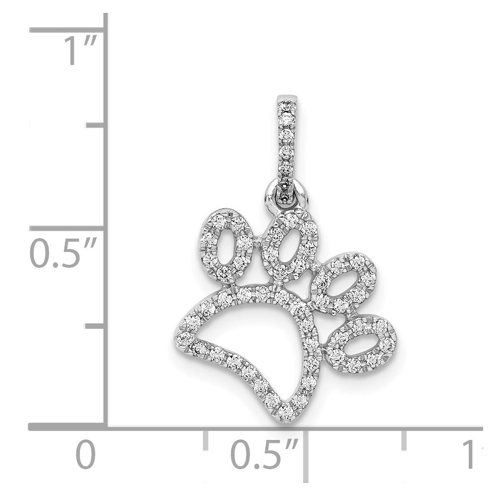 14 K Weißgold Anhänger mit Pfotenabdruck und 0,25 ct. echten Diamanten