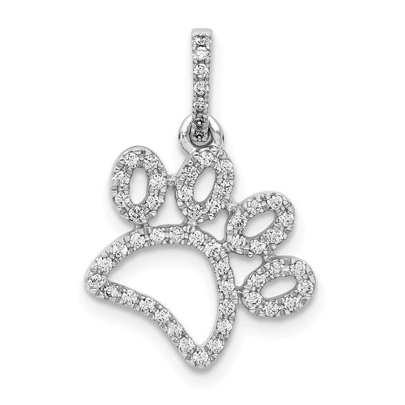 14K Weißgold Anhänger mit Pfotenabdruck, 0,25 ct. im Labor gezüchteten Diamanten, VS/SI+ G+