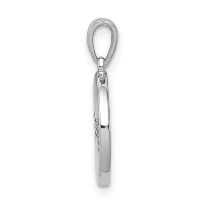14K Weißgold Anhänger mit echten Diamanten in Knochenform