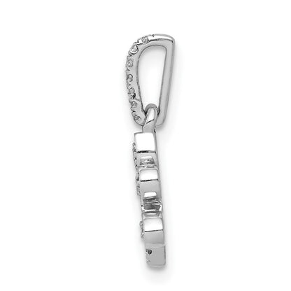 14 Karat Weißgold 0,1 ct. Echter Diamant Pfotenabdruck-Anhänger