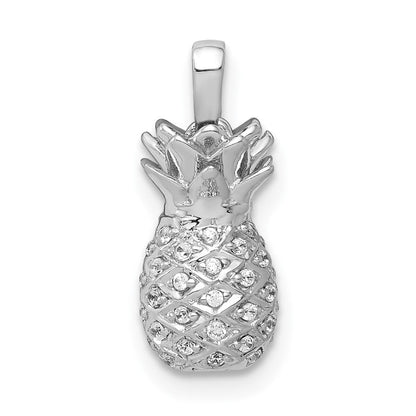 14K Weißgold Ananas-Anhänger mit echten Diamanten