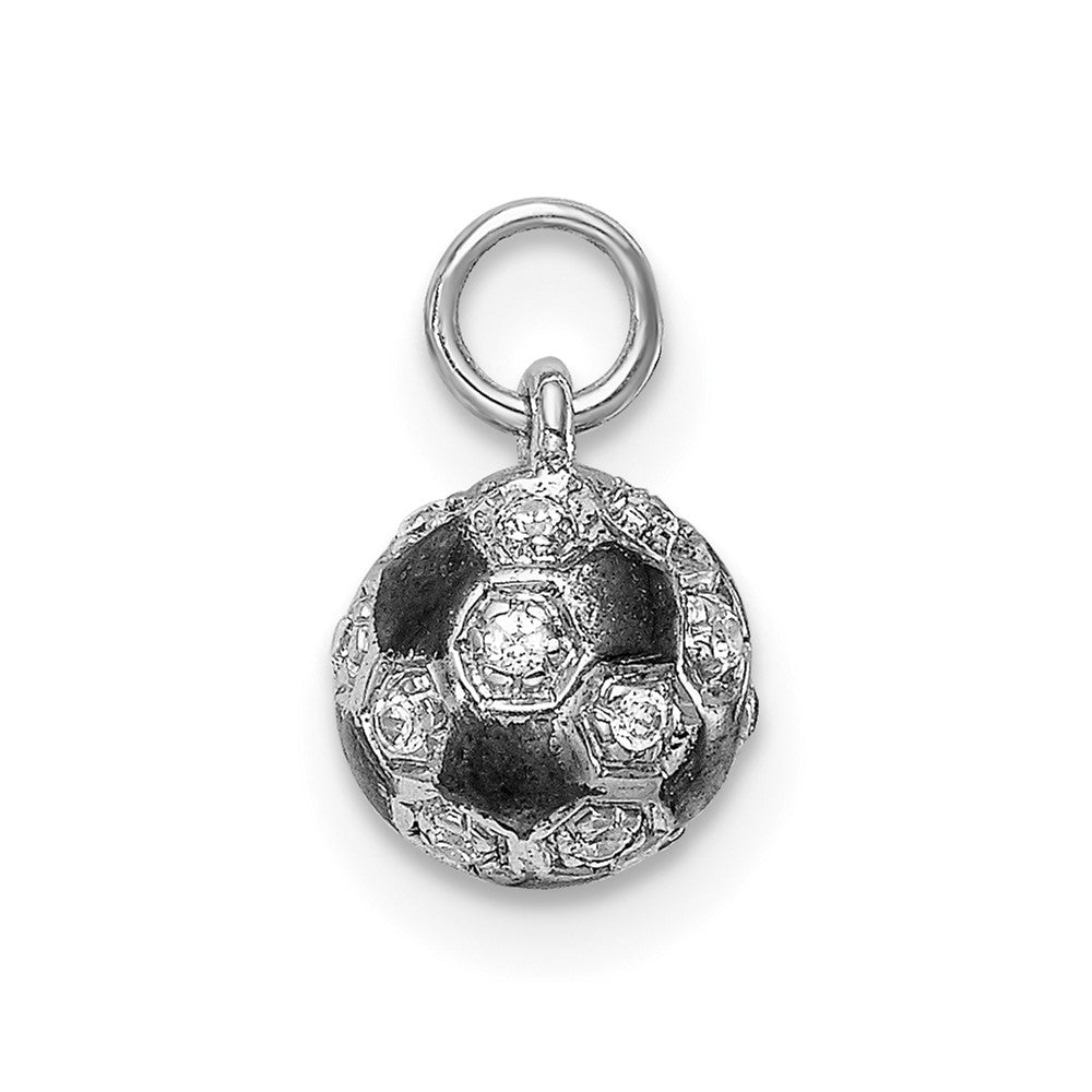 14K Weißgold Anhänger Fußball mit echten Diamanten