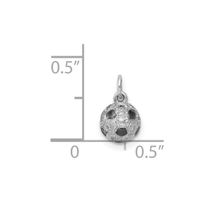 14K Weißgold Anhänger Fußball mit echten Diamanten