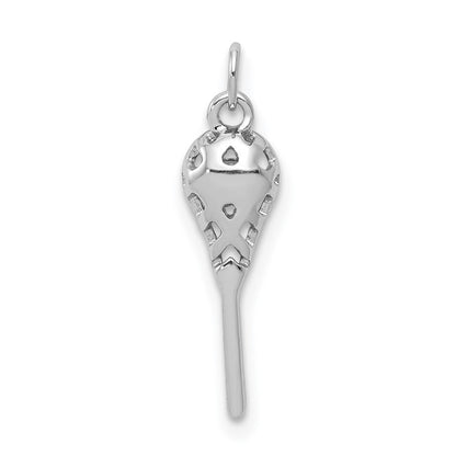 14 K Weißgold Anhänger Lacrosseschläger mit echten Diamanten