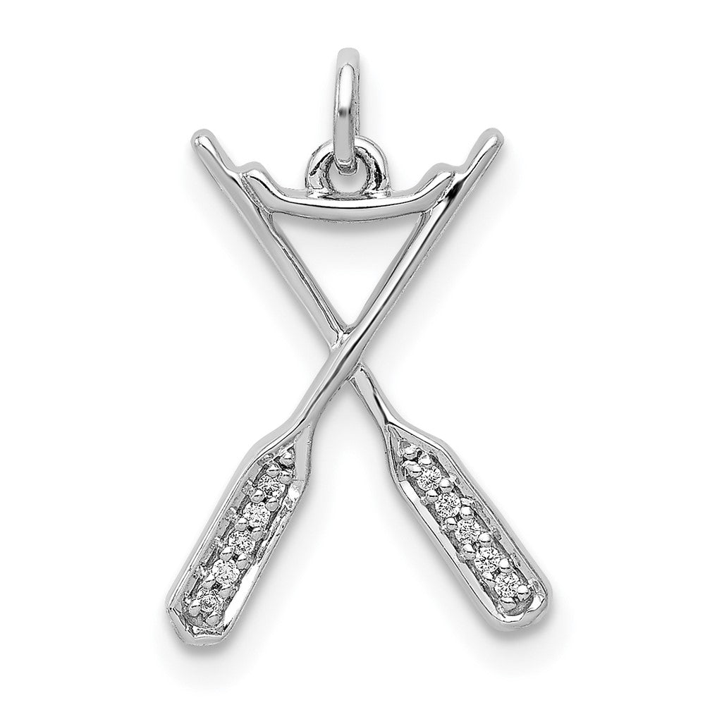 14K Weißgold Ruder-Anhänger mit echten Diamanten