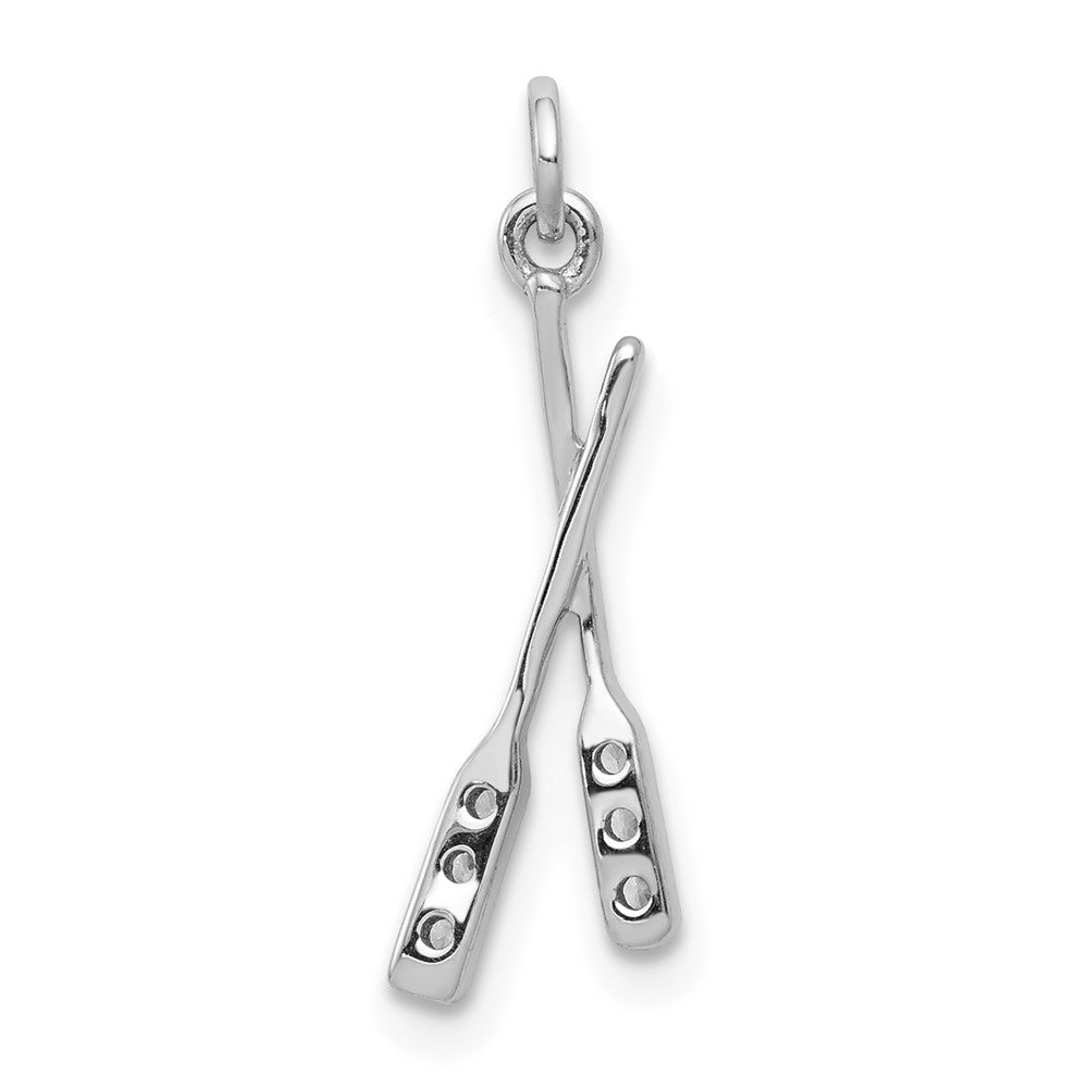14K Weißgold Anhänger mit echten Diamanten in Ruderform