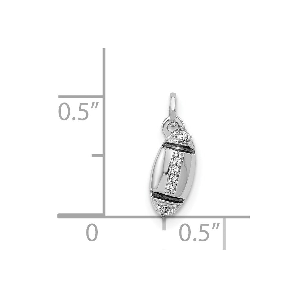 14K Weißgold Fußball-Anhänger mit echtem Diamant